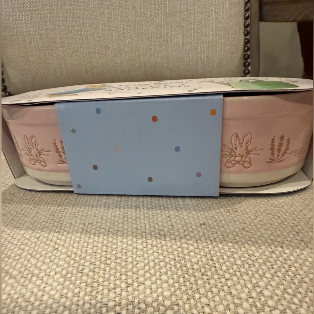 NWT Peter Rabbit Pink Ceramic Ramekins with Bunny Design